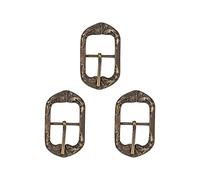 Lord of Battles Medieval Belt Buckle Fantasy Buckles Solid Brass Belt Buckle Ideal for LARP, Renfair & Cosplay (Buckle Set of 3, Small)