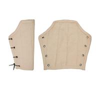 Lord of Battles Medieval Bracers Padded Arm Guard Knight Bracers with Fabric Strings Closure, Perfect for LARP, Renfair (Ecru)