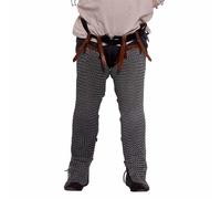 Lord of Battles Medieval Chainmail Chausses | Handcrafted 16 Gauge Leg Armor | Historical Reenactment, LARP, Cosplay, Natural, Default
