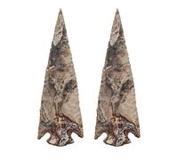 Lord of Battles Medieval Flint Arrowhead (1"-10" Crystal and Healing Stone Flint Rock Arrow Heads for DIY Project Craft Point Jewelry Making (Set of 2, 5")