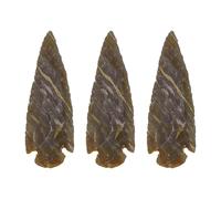 Lord of Battles Medieval Flint Arrowhead (1"-10" Crystal and Healing Stone Flint Rock Arrow Heads for DIY Project Craft Point Jewelry Making (Set of 3, 4")