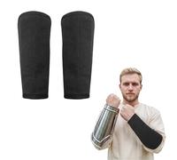Lord of Battles Medieval Knight Padded Bracers with Fabric Strings Closure, Arm Guard Armor for LARP Cosplay Reenactment (Black)