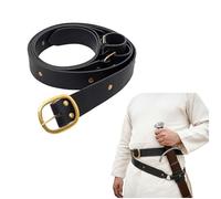 Lord of Battles Medieval Leather Sword Hanging Belt | Sword Holder Belt Renaissance Belt for Knight Warrior Pirate Cosplay Black
