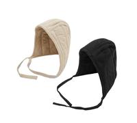 Lord of Battles Medieval Quilted Canvas Cotton Padded Arming Cap Protector Under Armor Chainmail Coif for LARP, Renfair (Black & Ecru - Set of 2)