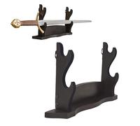 Lord of Battles Medieval Solid Wood Single Tier Sword Display Stand / Sword Holder / Gladiator Sword Display / Katana Sword Holder | Handcrafted from Genuine Teak Wood (2-Tier Table)