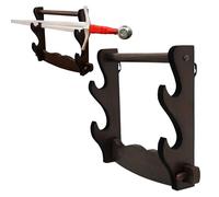 Lord of Battles Medieval Solid Wood Single Tier Sword Display Stand / Sword Holder / Gladiator Sword Display / Katana Sword Holder | Handcrafted from Genuine Teak Wood (Two-Tier Wall)