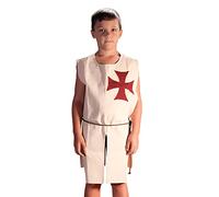Lord of Battles Medieval Tunic Surcoat | Costume Knights Templar Armor Crusader Viking Tabard for LARP Halloween Costume - Kidas Size Armor Tunic Ecru