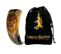 Lord of Battles Medieval Viking Drinking Horns Genuine Ox Horn Norseman Beer Drinking Vessel Horn for Ale Mead for Men and Women (Raiding Pirate, 400-500 ML)