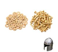 Lord of Battles Mushroom Head Rivets - Heavy Duty Solid Rivets Perfect for Wood, Metal, Leather & DIY Projects, Plate Armour or Helmets Repair (Solid Brass - Set of 50, 19mm (3/4 inches))