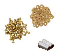Lord of Battles Mushroom Head Rivets - Heavy Duty Solid Rivets Perfect for Wood, Metal, Leather & DIY Projects, Plate Armour or Helmets Repair (Solid Brass - Set of 50, 13mm)