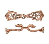Lord of Battles Pack of Solid Bronze Celtic Wolf Motif Cloak Clasp and Viking Bronze Brooch Pin Lost-Wax Cast For Medieval Clothing, LARP, Cosplay, Fantasy, and Historical