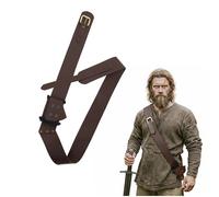 Lord of Battles - Pirate leather belt with baldric sword pendant sword handmade from genuine leather, 187.5 cm