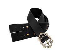 Lord of Battles Pirate Leather Belt with Sword Hanger Baldric Sword Hanging Belt Handcrafted From Genuine Buff Leather, Black, 187.5 cm
