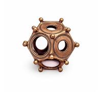 Lord of Battles Roman Bronze Metal Dodecahedron | Lost-Wax Cast Ancient Artifact Replica | Mysterious Relic for Collectors & History Lovers - 82 Grams (Solid Bronze (Antique))