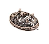 Lord of Battles Solid Bronze Viking Turtle Brooch - Norse Oval Cloak with Pin, Lost Wax Cast, Authentic Replica Jewelry, Standard, Bronze - Lost Wax Cast, 0