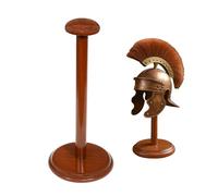 Lord of Battles Sturdy Wooden Helmet Stand for Medieval Renaissance Helmets Handcrafted Genuine Hardwood Décor Accessory 18 inches Walnut Polish