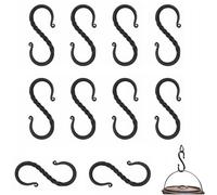 Lord of Battles Twisted Hand Forged Iron S-Hooks Set of 10 - Medieval Rustic Twisted Black S-Shaped Heavy Duty Hanging Hooks for Kitchen, Camping, Garden & Home