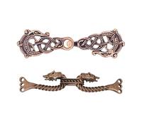 Lord of Battles Viking Cloak Clasp Bronze Cloak Pin Celtic Brooch Pin for Cloak Scarf, Shawl Handmade Lost-Wax Cast Bronze (Antique Cloak Clasp - Set of 2)