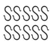 Lord of Battles Viking Iron S Shaped Hook Set of 10 Iron Hanging Cooking Stand Camping Accessory Hand Forged Black Finish Functional Accessory Reenactments (8 cm)