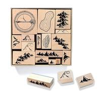 Lord Of Maps Fantasy Map-Making Stamp Kit - 16-Piece Rubber Stamp Set for TTRPG, World Building, Battle Maps, Jounaling, Arts & Crafts - Mountains, Hills, Volcano, Lake, Compass Rose