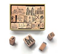 Lord Of Maps Fantasy Map-Making Stamp Kit Expansion - 18-Piece Rubber Stamp Set for TTRPG, World Building, Battle Maps, Journaling, Arts & Crafts - Castles, Villages, Towers