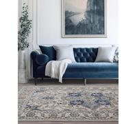 Lord of Rugs Abstract Traditional Oriental Rug for Living Room Dining Bedroom Modern Classic Rug NV25 Blue X-Large 200x290 cm (6'7"x9'6")