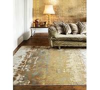 Lord of Rugs Aurora AU01 Dune Rug for Living Room Bedroom Modern Abstract Silky High Shine Yellow Gold Rug Extra Large 200x290 cm (6'7"x9'6")