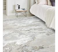 Lord of Rugs Aurora AU02 Cloud Grey Modern Shiny Abstract Marbled Pattern Rug Hallway Runner (200x290cm (6'7"x9'6"))