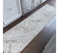 Lord of Rugs Aurora Strata AU16 Modern Marbled Shiny Metallic Beige Bronze Grey Rug Hallway Runner Carpet (66x240cm (1'x11''x7'10'') Runner)