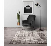 Lord of Rugs Beau Abstract Rug for Bedroom Living Room Soft Silky Chenille Flatweave Hand Carved Rug White Monochrome Large 160x230 cm (5'3"x7'7")