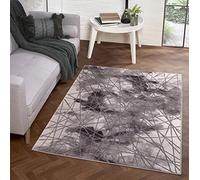 Lord of Rugs Bianco Modern Luxurious Hand Carved Abstract Design Soft Touch Rug in Dark Grey Gold Carpet (Dark Grey/Grey, 160x225 cm (5'3''x7'4''))
