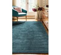Lord of Rugs Blade Viscose Rug for Living Room Bedroom Lounge Premium Shimmer Modern Classic Luxury Quality Short Pile Soft Silky Hand Made Rug Teal Extra Extra Large 240x340 cm (8'x11'2")