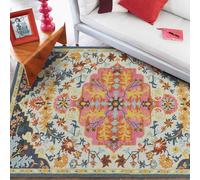 Lord of Rugs Bronte Traditional Medallion Hand Tufted 100% Wool Rug Bordered Classic Carpet Multi 120x170 cm (3'11''x5'6'')