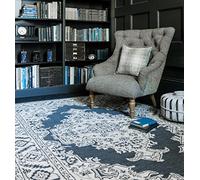 Lord of Rugs Bronte Traditional Medallion Hand Tufted 100% Wool Rug Bordered Classic Carpet Shadow Large 160x230 cm (5'2''x7'6'')