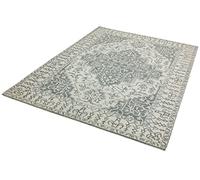 Lord of Rugs Bronte Traditional Medallion Hand Tufted 100% Wool Rug Bordered Classic Carpet Silver Grey Large 160x230 cm (5'2''x7'6'')