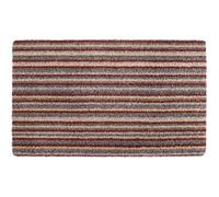 Lord of Rugs CandyStripe Washable Indoor Door Mat, Cotton Striped Design, Non-Slip Absorbent Dirt Trapper Rug for Entryway, Kitchen & Hallway Red/Grey/Beige, 50 x 75 cm (2'x2'5") Horizontal Stripe