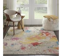 Lord of Rugs Celestial CES12 Ivory Multi Rug for Living Room Bedroom Lounge Modern Abstract Pictorial Short Pile Carpet Home Area Rug Large 160x221 cm (5'3"x7'3")