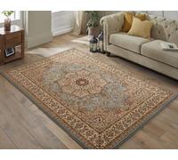 Lord of Rugs Grand Heritage GH101 Traditional Rug Medallion Bordered Classic Million Point Detail Rug Perfect for Living Room, Dining Room (Blue, Medium 120x170 cm (4'x5'6"))