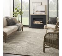 Lord of Rugs Hand Tufted Wool Area Rug 100% Wool Hand-Carved Modern Abstract Rug, Soft Nature-Inspired Design Carpet for Living Room Grey, 236 x 297 cm (8'x10')