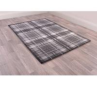 Highland Tartan Rug for Living Room Bedroom Check Quality Rug Grey Small 80x150 cm (2'6"x5')