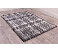 Highland Tartan Rug for Living Room Bedroom Check Quality Rug Grey X-Small 60x110 cm (2'x3'7")