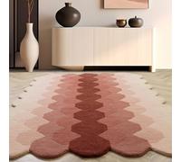 Lord of Rugs Hive Hand Tufted Wool Rug for Living Room Bedroom Lounge Hexagons Patterned Gradient Effect Soft Quality Rug Pink Medium 120x170 cm (4'x5'6")