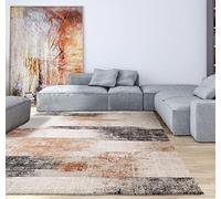 Lord of Rugs Kuza Lines Rug for Living Room Dining Bedroom Modern Abstract Short Pile Flatweave Soft Silky Velvety Rug Terracotta Medium 120x170 cm (4'x5'6")