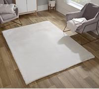 Lord of Rugs Lux Faux Fur Rug for Bedroom Dining Living Room Carpet Super Soft Fluffy Plush Plain Modern Floor Shaggy Rug Ivory X-Small 60x100 cm (2'x3'3")