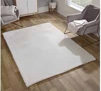 Lord of Rugs Lux Faux Fur Rug for Bedroom Dining Living Room Carpet Super Soft Fluffy Plush Plain Modern Floor Shaggy Rug Ivory Medium 120x170 cm (4'x5'6")