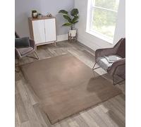 Lord of Rugs Lux Faux Fur Rug for Bedroom Dining Living Room Carpet Super Soft Fluffy Plush Plain Modern Floor Shaggy Rug Beige Large 150x200 cm (4'11"x6'6")