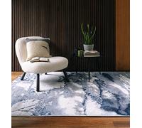 Lord of Rugs Modern Abstract Blue Rug Silky Soft Shimmer High-Shine Carpet for Living Room, Luxury Area Rug AU20 Storm, Medium 120 x 170 cm (4'x5'6")