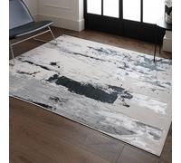 Lord of Rugs Modern Abstract Grey Silver Rug Silky Soft Shimmer High-Shine Carpet for Living Room, Bedroom Luxury Au10 Glacier Area Rug Small 80 x 150 cm (2'6"x5'0")