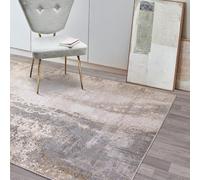 Lord of Rugs Modern Abstract Living Room Rug Silky Shiny Shimmer Effect Luxury Marble Design Carpet Dining Bedroom Area Rug AU24 Cliff Grey Silver Medium 120x170 cm (4'x5'6")