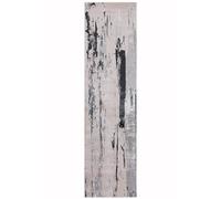 Lord of Rugs Modern Abstract Shiny Rug Silky Shimmer Soft High-Shine Carpet for Living Room, Bedroom Luxury Marbled Runner Hallway Rug Glacier AU10 Grey/Silver, L241 x W66 cm (7'10"x2'1")